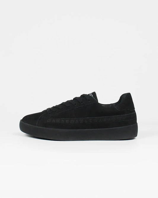 Olympus Low Top Trainers - Black Nubuck Leather