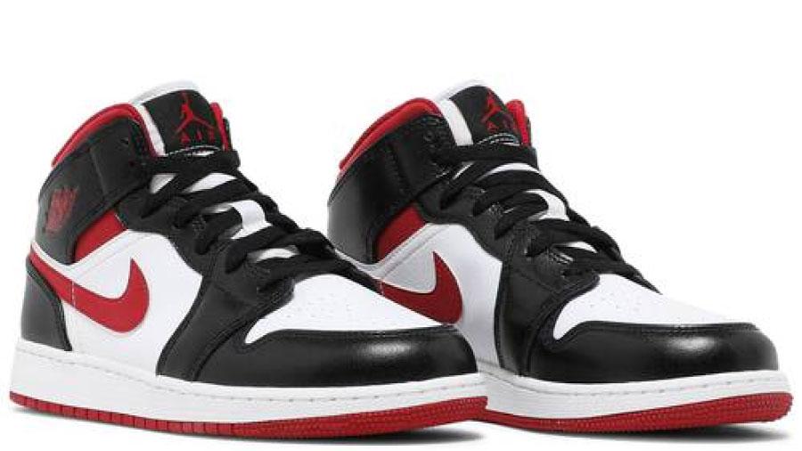 Air Jordan 1 Mid Black White GYM Red GS - Image 2 | SneakerrHub